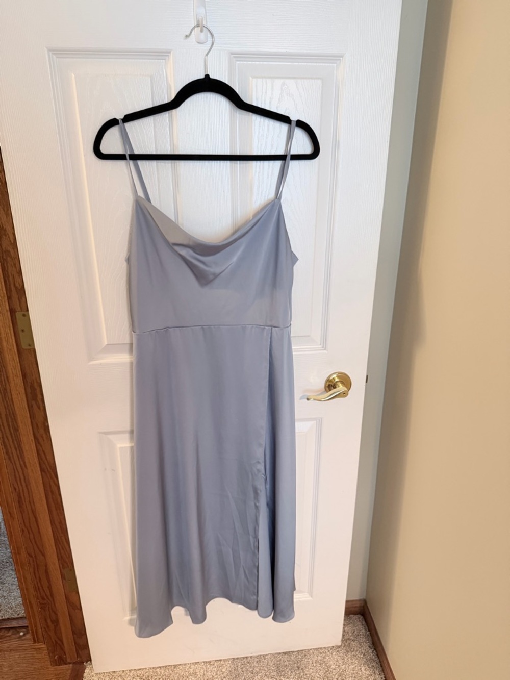 Azazie Soft Steel Blue Slip Dress